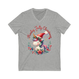 Harley Jolly Christmas - Unisex Jersey Short Sleeve V-Neck Tee