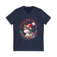 Harley Jolly Christmas - Unisex Jersey Short Sleeve V-Neck Tee