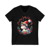 Harley Jolly Christmas - Unisex Jersey Short Sleeve V-Neck Tee