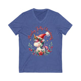 Harley Jolly Christmas - Unisex Jersey Short Sleeve V-Neck Tee