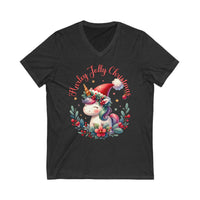 Harley Jolly Christmas - Unisex Jersey Short Sleeve V-Neck Tee