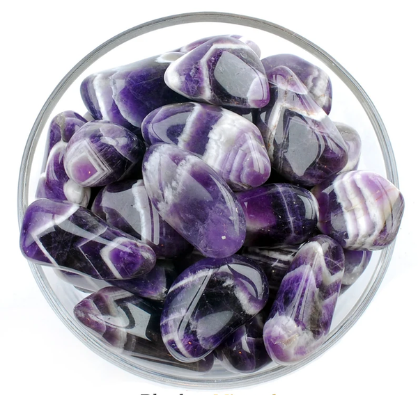 Chevron Amethyst Tumble Stone
